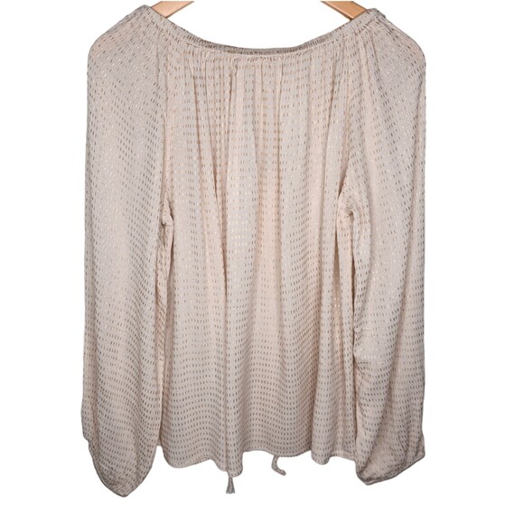 LOVESTITCH relaxed flowy blouse gold threading exaggerated sleeve size S/M - Picture 7 of 12